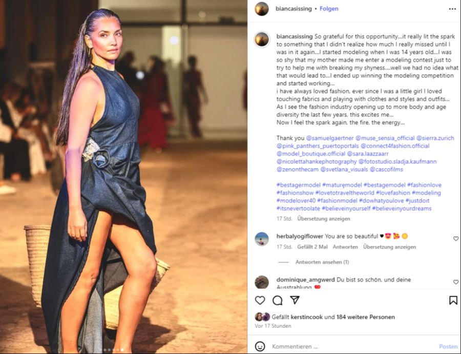 Die Beauty erinnert sich auf Instagram zurück an ihre Model-Anfänge.
