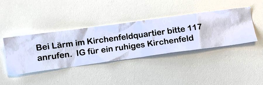 Flyer Kirchenfeld Lärm 117