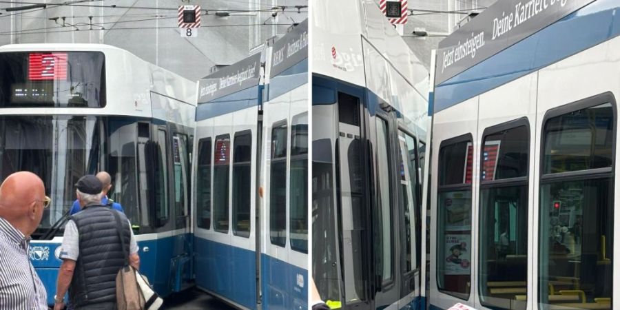 Zu einer weiteren Kollision zweier Trams am Paradeplatz kam es am 31. Juli.