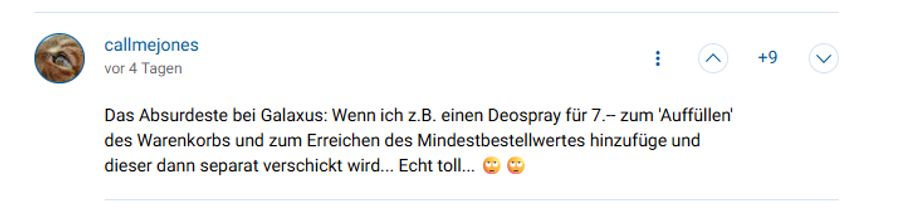 Auch Auffüllprodukte werden zum Teil von anderen Händlern verschickt.