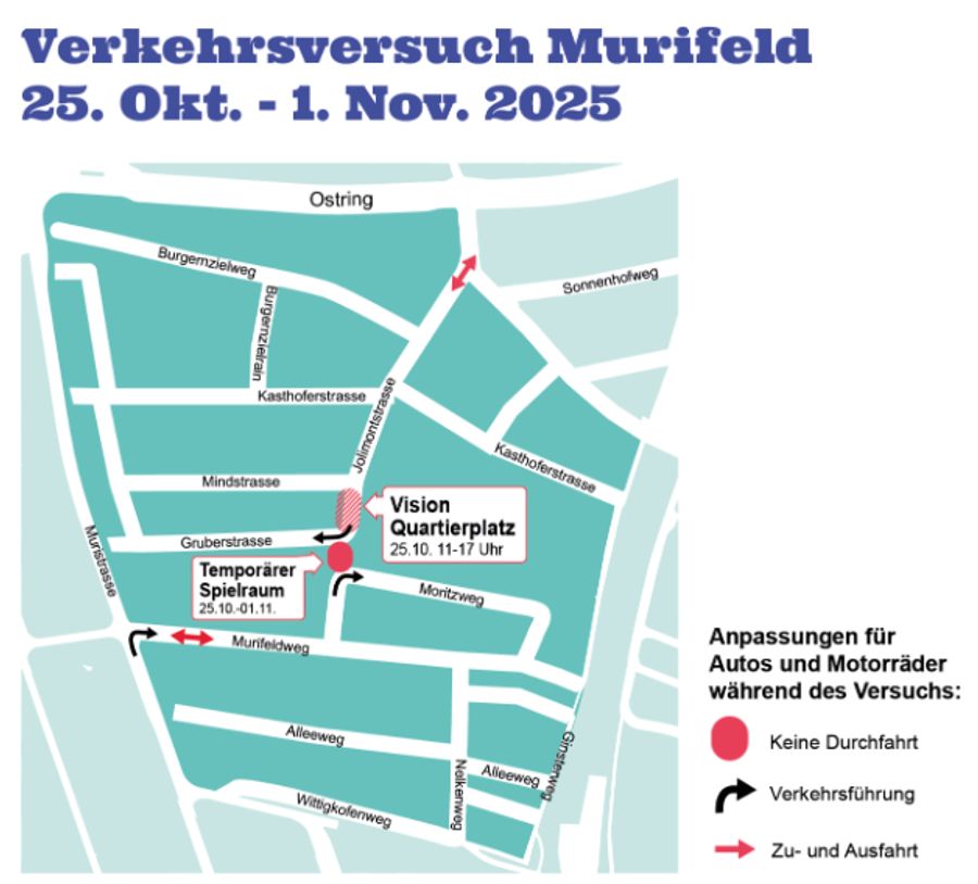 So wird der der Verkehr während des Versuchs geregelt.