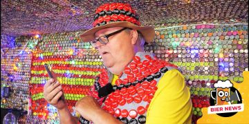 Kronkorken Haus Frührentner dekoriert