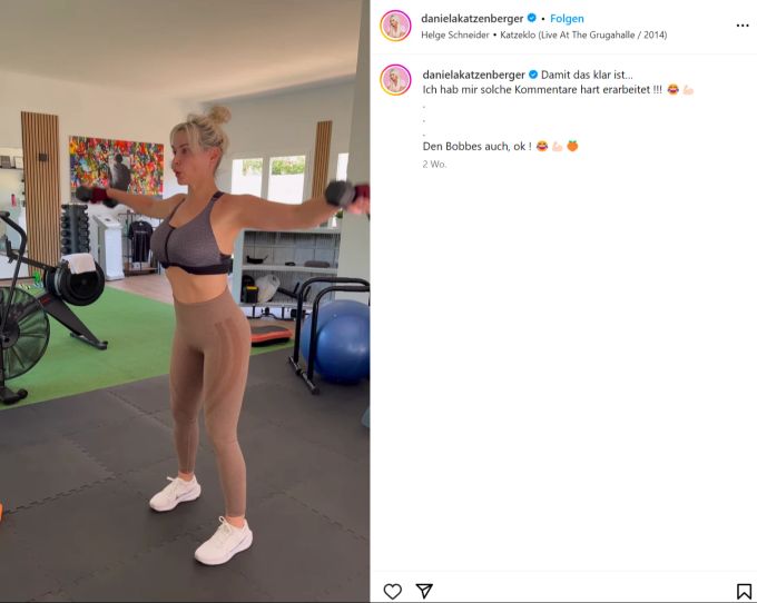 Daniela Katzenberger trainiert für ihren Traumkörper. daniela katzenberger gewichtsverlust