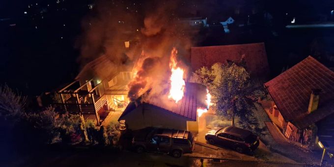 Schopfbrand in Endingen. Schopfbrand in Endingen.