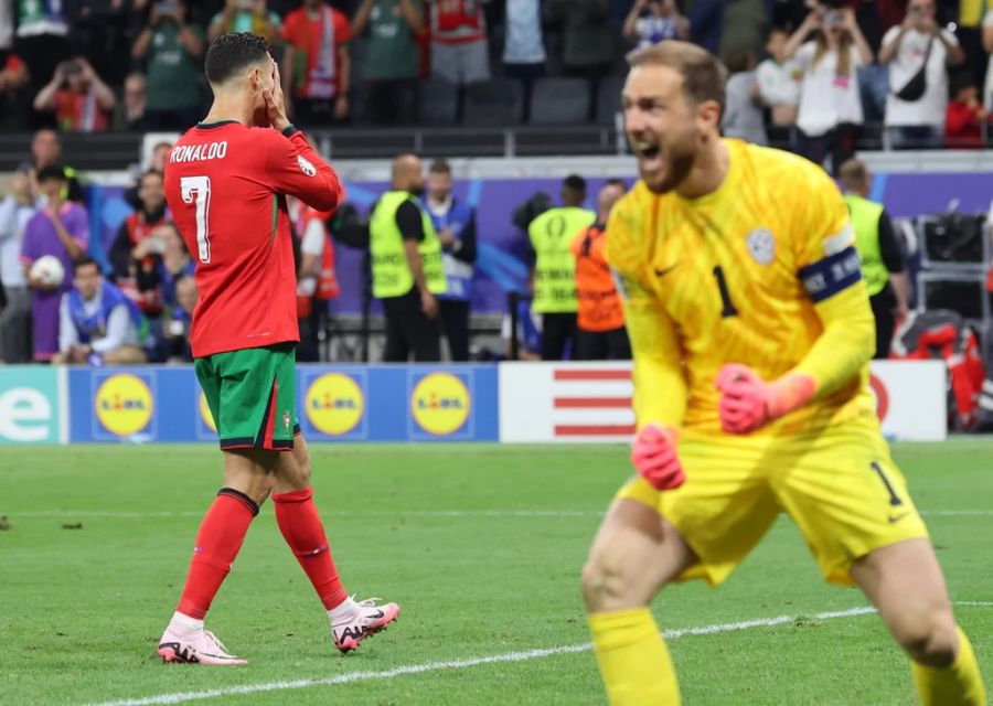 Der Portugiese scheiterte mit seinem Penalty-Versuch in der 105. Minute an Jan Oblak.