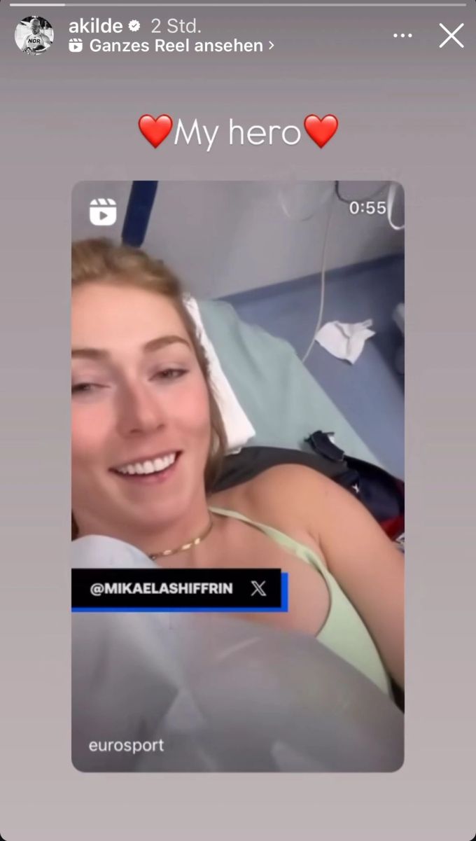«Meine Heldin», kommentiert Aleksander Kilde seinen Post über Mikaela Shiffrin. Mikaela Shiffrin