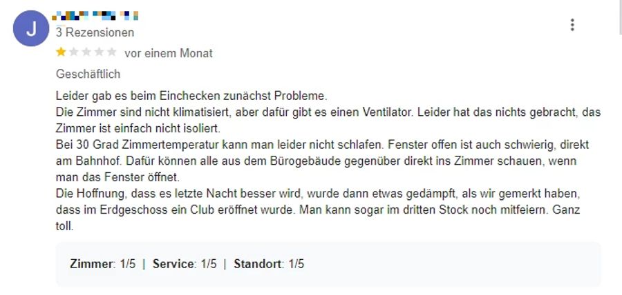 Sogar im dritten Stock könne man im Hotel Aarauerhof mitfeiern, schreibt ein genervter Hotelgast.