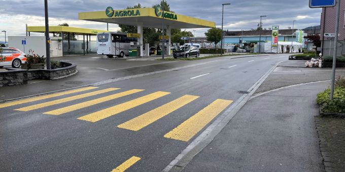 Unfallstelle in Gossau. Unfallstelle in Gossau.