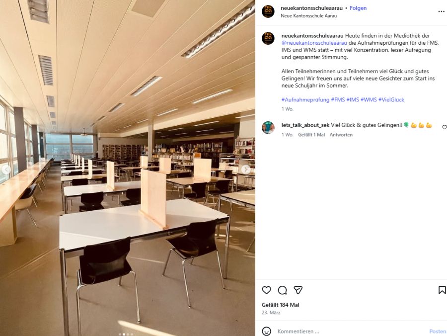 Die Neue Kantonsschule Aarau hat massive Platzprobleme.