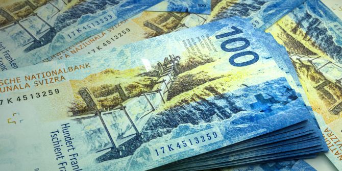 Schweizer Franken Note Währung
