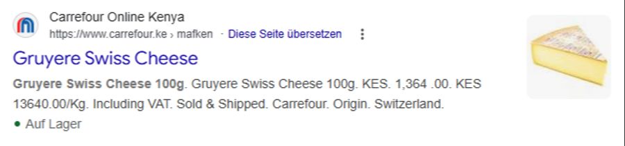 Tatsächlich ist der Schweizer Käse in Kenia um einiges teurer.