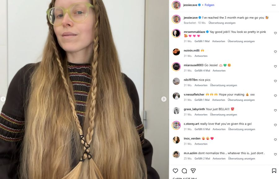 Seit einigen Monaten ist Jessie Cave auf der Erotik-Plattform aktiv. Und begeistert die Zuschauer mit ihrer Rapunzel-Mähne.