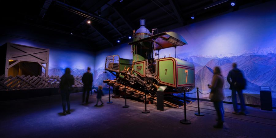Die Lok 7, die zu den ersten Lokomotiven gehört, die auf der Rigi unterwegs waren, ist in einem neuen Ausstellungsraum zu sehen.
