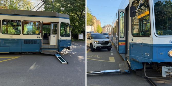 Zürich Tram Auto Unfall