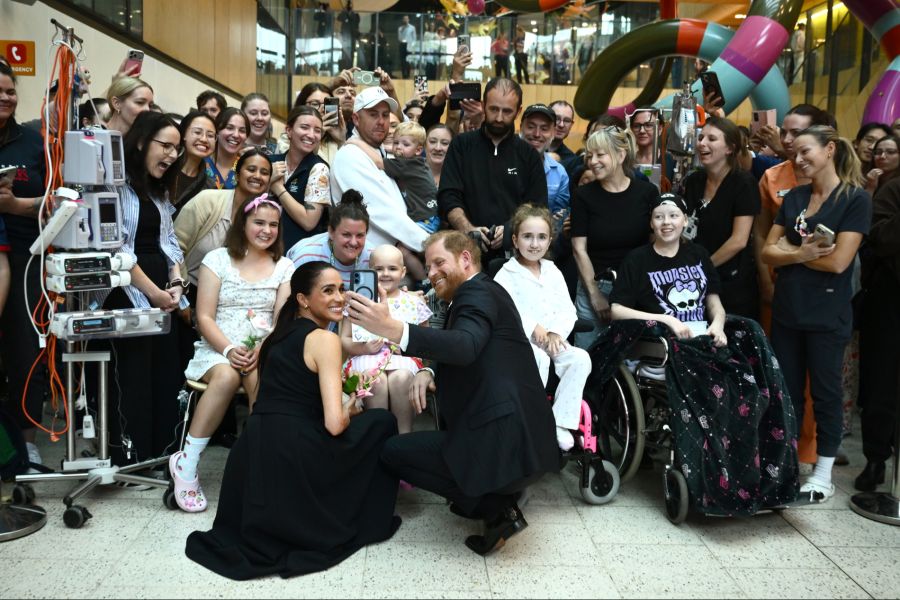 Prinz Harry und Meghan Markle während ihres Besuchs im Royal Children's Hospital in Melbourne.