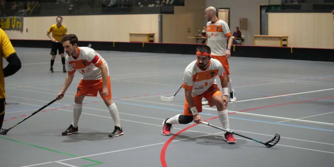 Der UHC Tuggen-Reichenburg beim Spiel gegen Floorball Uri