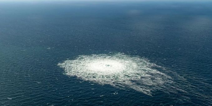 Blasenbildung an Nord-Stream-Leck Blasenbildung an Nord-Stream-Leck