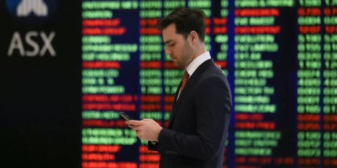 Ein Mann in der US-Börse. anleger