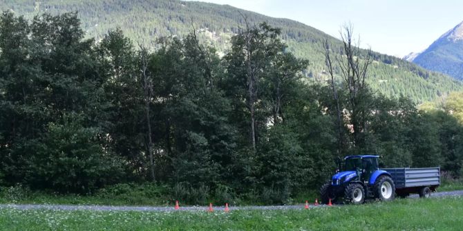 Fahrradfahrer kollidiert mit Traktor