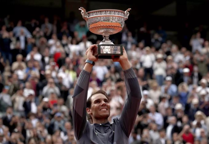 Rafael Nadal feiert 2019 den 12. Sieg an den French Open. Rafael Nadal
