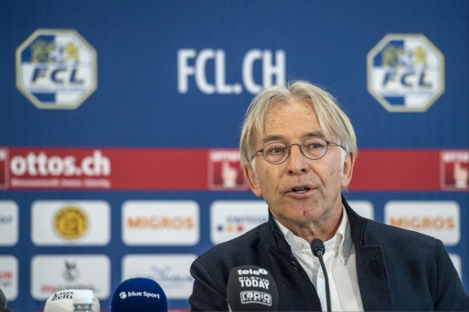 Josef Bieri, Vizepräsident des FC Luzern, bei einer Medienkonferenz. FC Luzern Josef Bieri