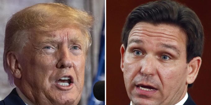 Ron DeSantis (r) könnte Gegner von Donald Trump werden. Desantis Trump als Gegner
