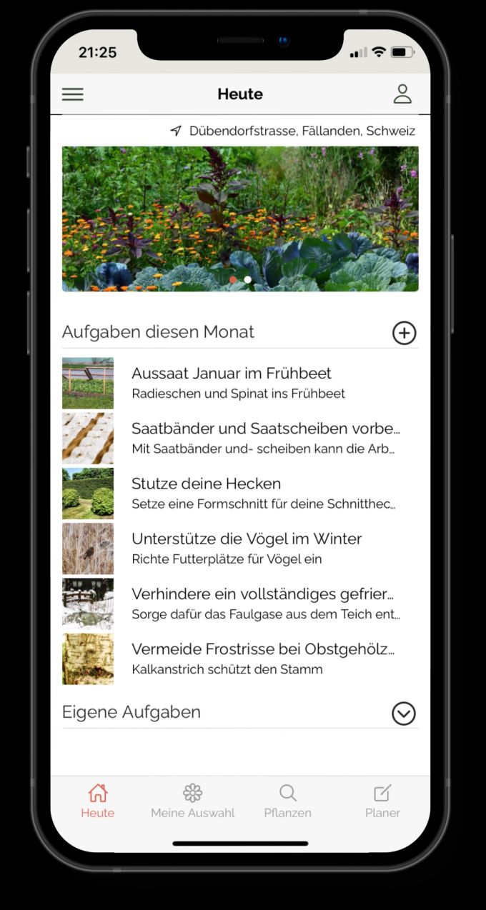 Praktisch: Die Web-App zeigt die Aufgaben des Monats an. Screenshot