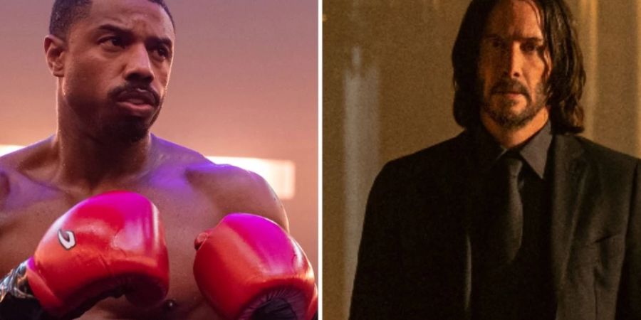 Michael B. Jordan (li.) und Keanu Reeves sorgen im März auf ihre jeweils spezielle Weise für Kopftreffer.