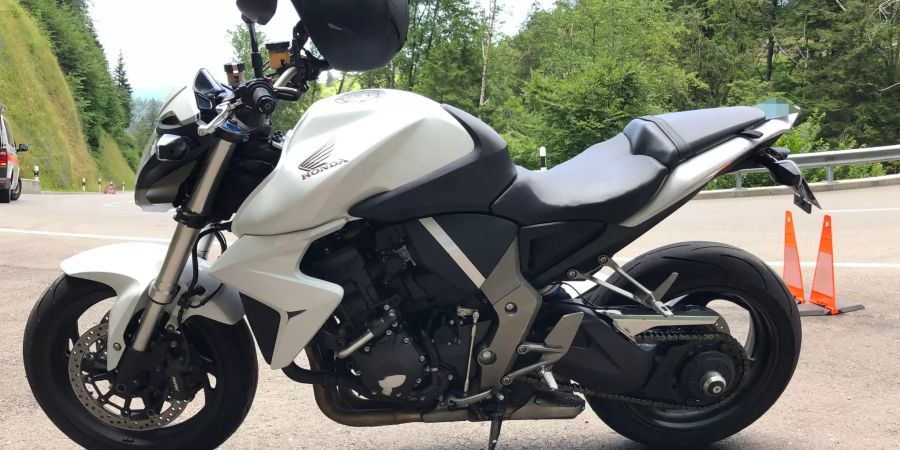 Mit Motorrad gestürzt
