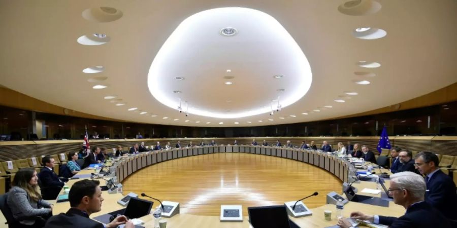 Verhandlungssaal für die Post-Brexit-Gespräche in Brüssel