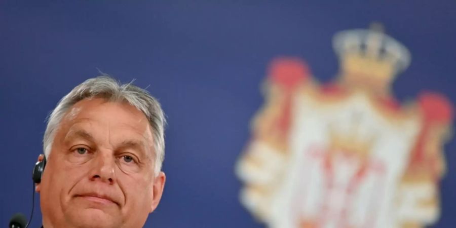 Viktor Orban bei einem Besuch in Serbien Mitte Mai