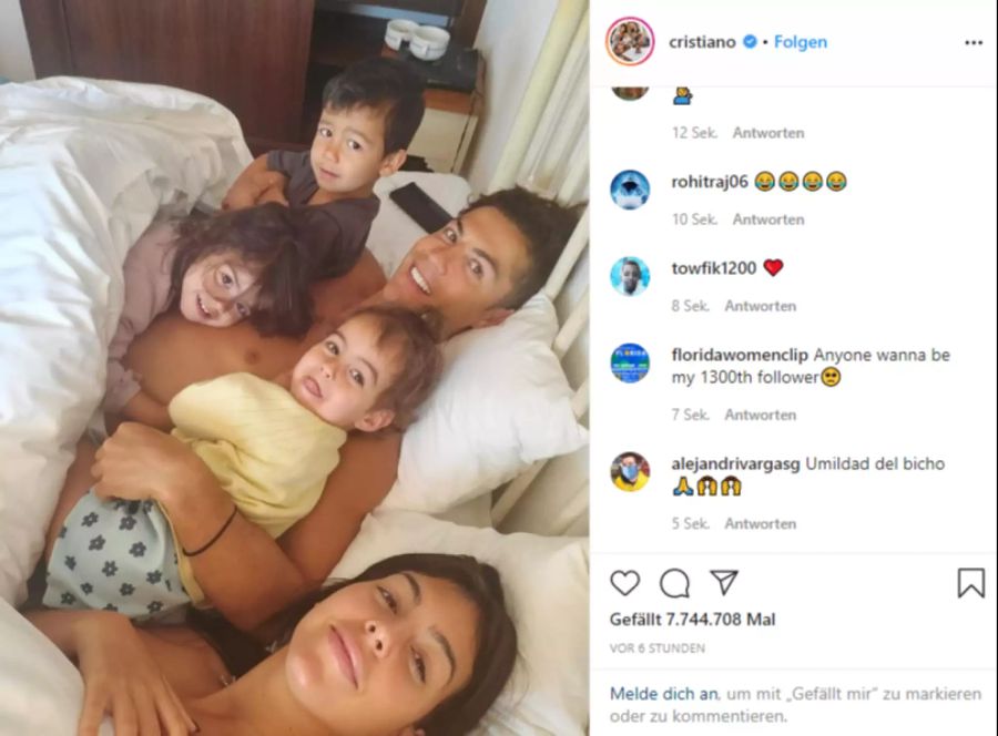 Cristiano Ronaldo postet gerne und häufig Bilder mit seiner Familie.