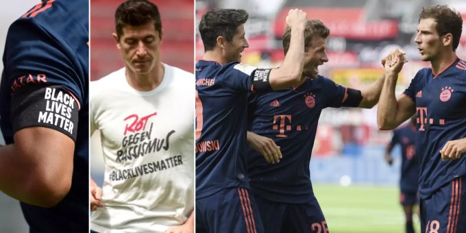 Trauerflor & Shirt - Bayern bezwingt Bayer – und kämpft gegen Rassismus