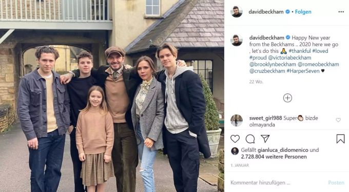Familie Beckham geniesst das Landleben. david