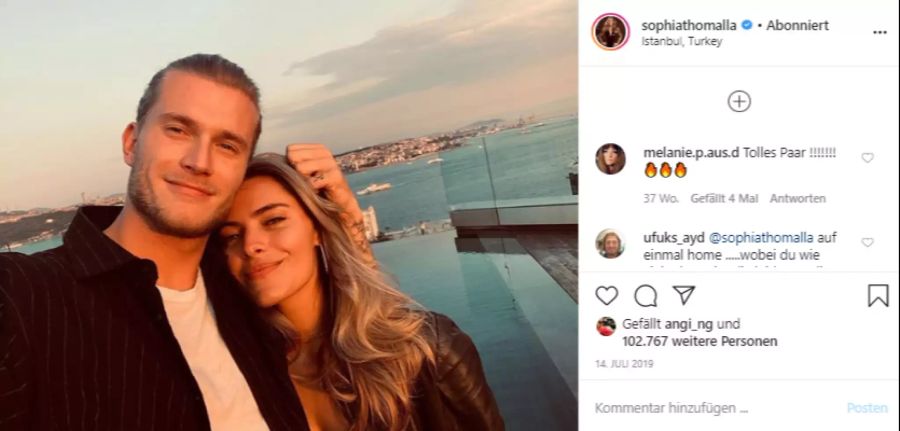 Loris Karius und Sophia Thomalla waren zwei Jahre ein Paar.