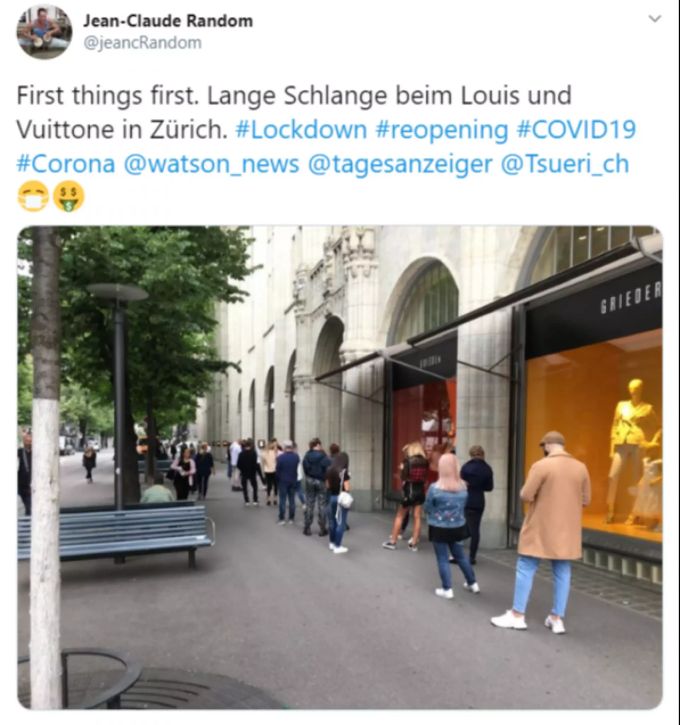 Andrang bei Louis Vuitton in Zürich.