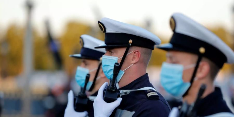 Französische Marinesoldaten bei einer Probe zum 14. Juli