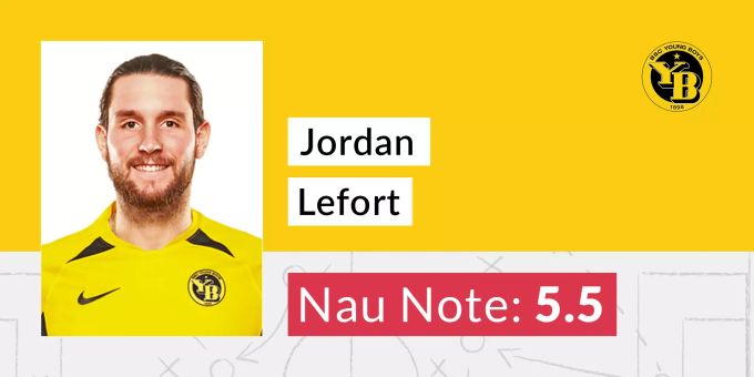Die Nau-Note für Jordan Lefort von YB. YB Jordan Lefort