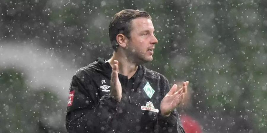 Werder-Trainer Florian Kohfeldt trifft mit seinem Team in der Relegation auf den 1. FC Heidenheim. Foto: Martin Meissner/AP-Pool/dpa