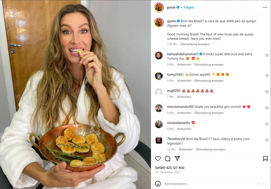 Gisele Bündchen ernährt sich morgens oft von italienischen Frittate.