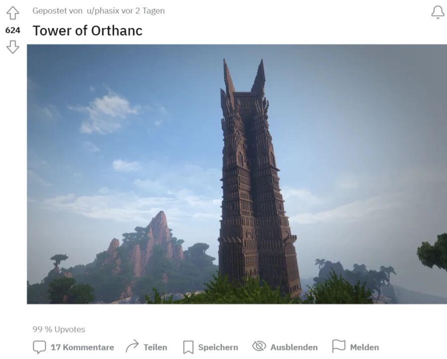 minecraft turm von orthanc