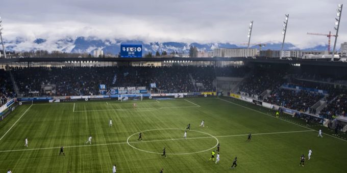 Das Stade de la Tuiliere in Lausanne. Lausanne FC Schaffhausen