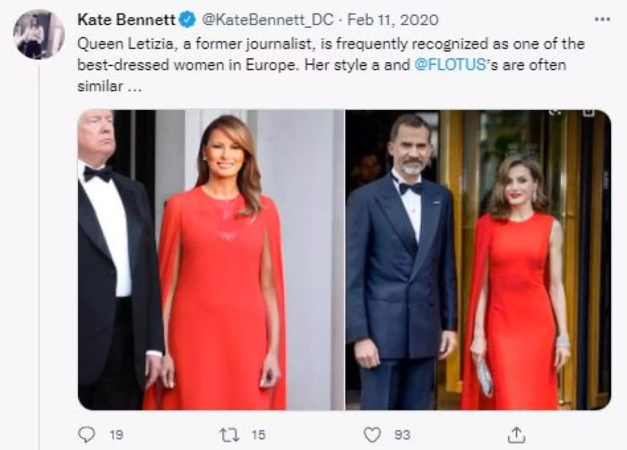 Melania und die spanische Königin im fast gleichen Kleid.