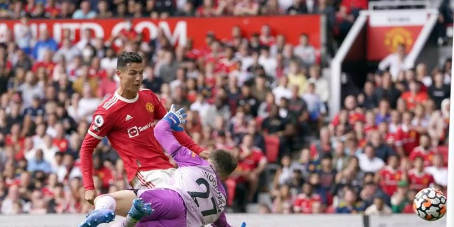 Feierte ein gelungenes Comeback im Old Trafford: ManUnited-Rückkehrer Cristiano Ronaldo. Foto: Martin Rickett/PA Wire/dpa