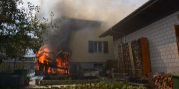 Einfamilienhaus in Hägendorf durch Feuer massiv beschädigt. Hägendorf