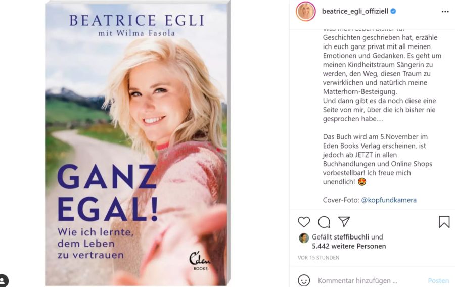 Beatrice Egli spannt ihre Fans mit dem Buch auf die Folter!