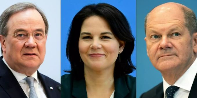 Laschet, Baerbock, Scholz (v.l.) Laschet, Baerbock, Scholz (v.l.)