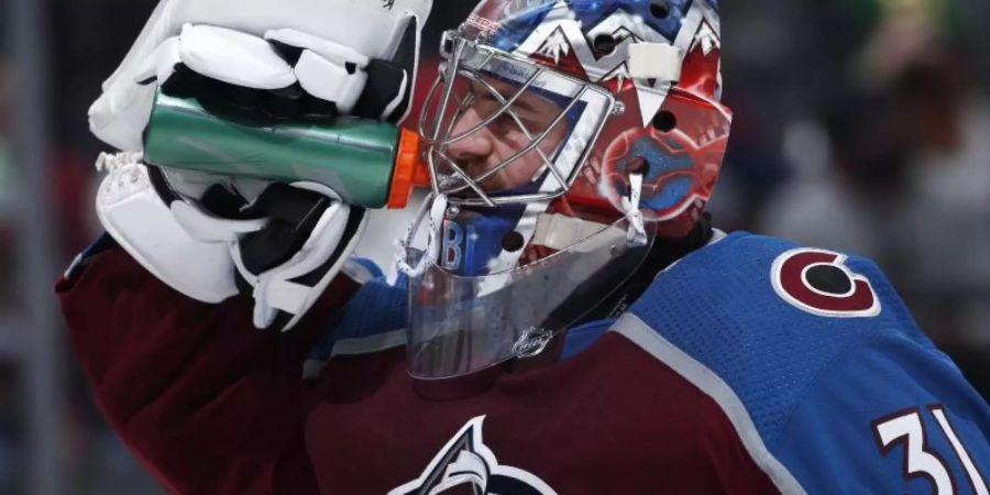Erwischte gegen Arizona einen Sahnetag: Colorado-Goalie Philipp Grubauer. Foto: David Zalubowski/AP/dpa