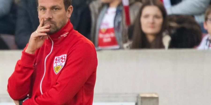 Nimmt die Herausforderung Abstiegskampf an: VfB-Coach Markus Weinzierl. Foto: Sebastian Gollnow