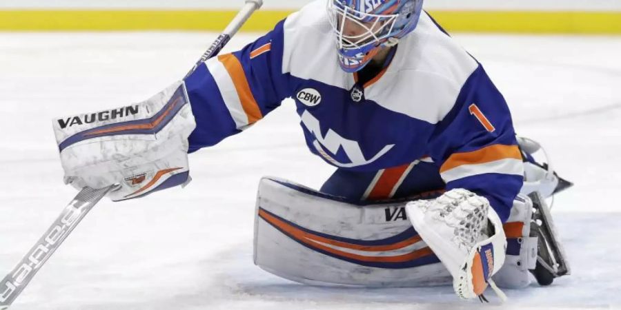 Torhüter Thomas Greiss konnte trotz zahlreicher Paraden die Niederlage bei den Detroit Red Wings nicht verhindern. Foto: K. Willens/AP